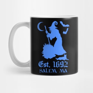 Salem Massachusetts Est. 1692 - Halloween Witch (BLUE) Mug